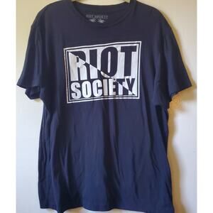 Riot Society Official Black Sz M Graphic Logo Men's Cotton Short Sleeve T Shirt